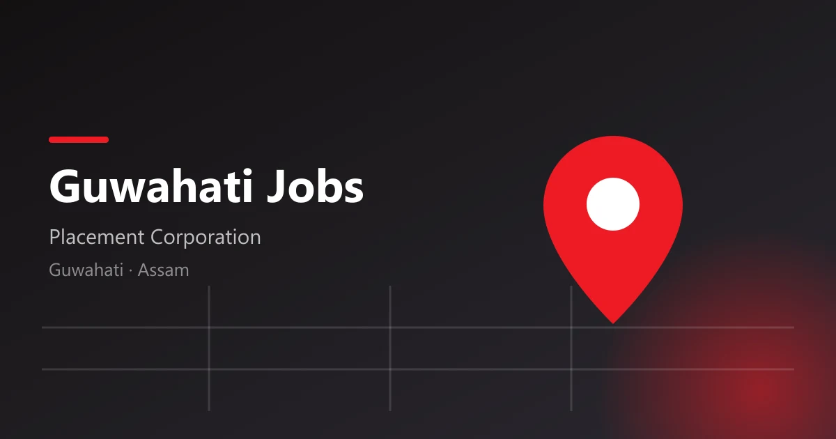 Illustration of a location pin over a street grid, representing job vacancies in Guwahati